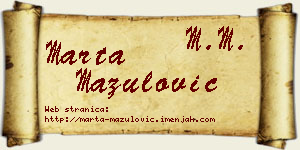 Marta Mazulović vizit kartica